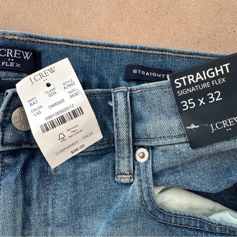 J. Crew Factory Straight-fit jean in signature flex • size 35x32 • NWT • AZ852 - Picture 4 of 7